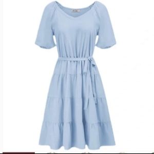 NWT Grace Karin Baby Blue Raglan Dress